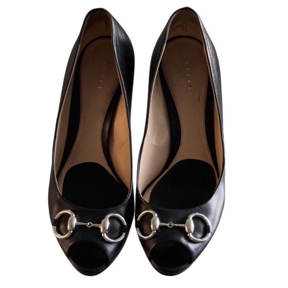 Gucci Horsebit Peep Toe Classic Heels - Picture 3 of 8